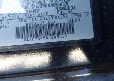 2013 Nissan Sentra Sl из США, поврежденный, VIN 3N1AB7AP9DL649617